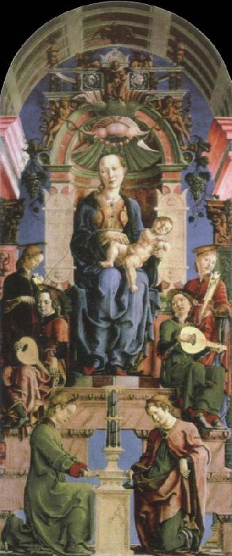 Cosimo Tura virgin and child enthroned Sweden oil painting art